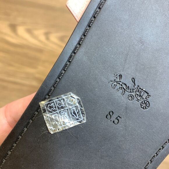 Coach Slides with Tea Rose Blossom Rivets In Chalk Pink Flower Sandal Flats 8.5B - Picture 6 of 9